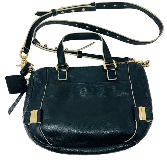 Botkier Pebble Leather Crossbody Bag Shoulder Black Gold Pink - Picture 1 of 8